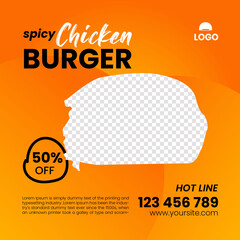 Chicken Burger Social Media Banner Design