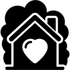 
Small home full of love with a heart sign
