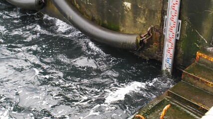 Water Level Indicator on Stormy Weather on Baltic Sea Shore