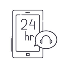 24 hour call mobile service icon