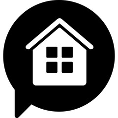 
A house in chat bubble
