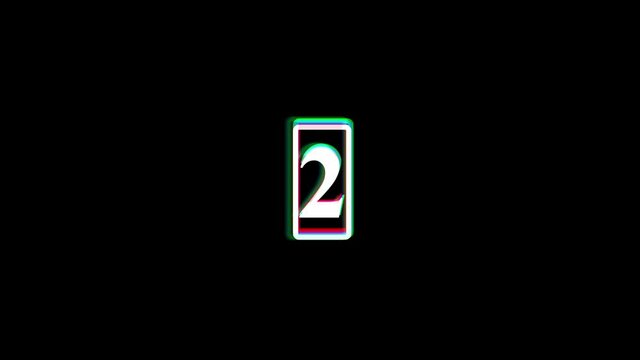 Number count motion graphics with RGB split effect