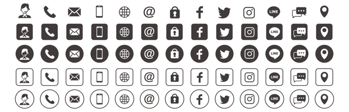 contact & social icons
