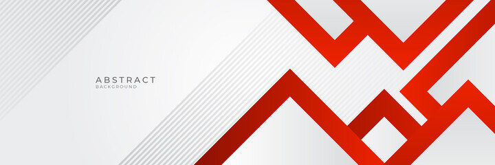 Modern red white abstract banner background with red square lines. Vector illustration design for presentation, banner, cover, web, flyer, card, poster, wallpaper, texture, slide, magazine