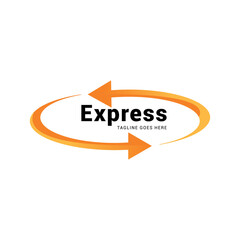 Express arrow logo icon vector template.