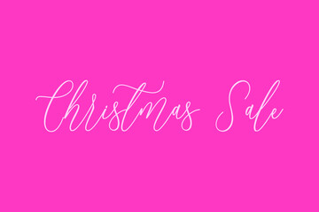 Christmas Sale Cursive Typography Light Pink Color Text On Dork Pink Background 
