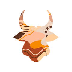 Head of a bull abstract silhouette. Symbol of 2021