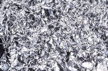 crumpled foil isolated on white background