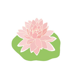 red Lotus flower. Mandalas. isolated on a white background. logo s. Vector illustration