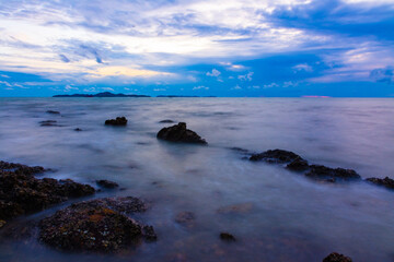 Beautiful sky with clouds and sea in the evening time