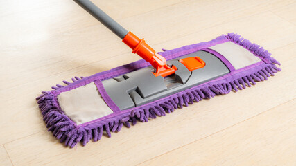 mop with a rag close-up