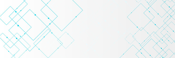 Technology technical internet network banner background with line circuit board and dots