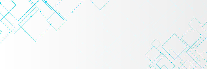 Technology technical internet network banner background with line circuit board and dots