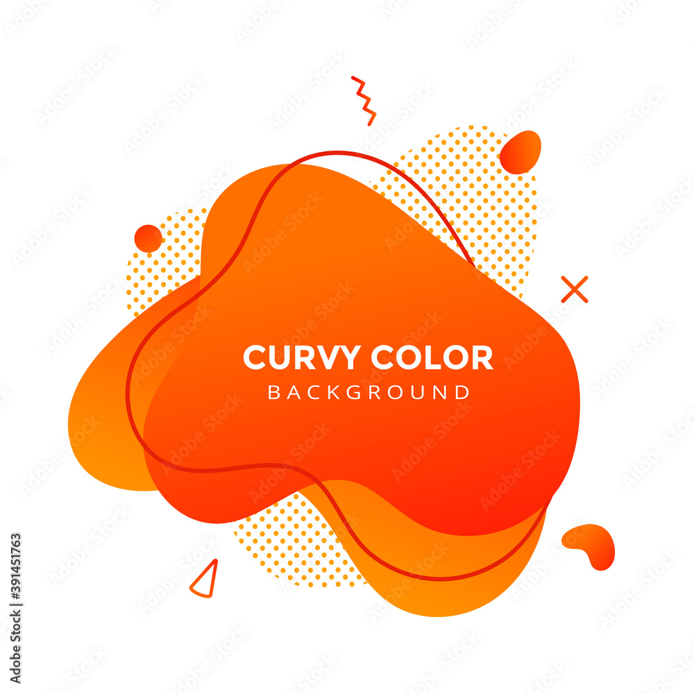 Wall mural modern liquid abstract element graphic gradient flat style design fluid vector colorful illustration