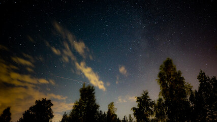 Fototapeta na wymiar starry sky, milky way from Saint Petersburg