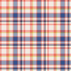 Plaid seamless pattern. Vector background of textile ornament. Flat fabric design.