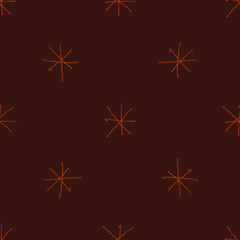 Hand Drawn red Snowflakes Christmas Seamless Patte