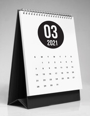 Simple desk calendar 2021 - March