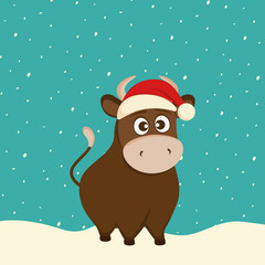 2021 New Year of Bull - Stock Vector Illustration