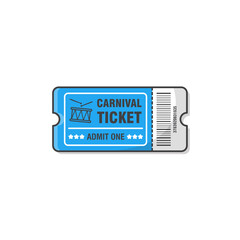 Carnival Ticket Vector Icon Illustration. Ticket For Entrance To The Event