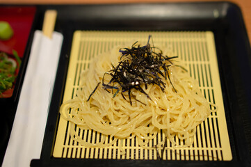 Zaru soba -  japanese noodle eat with soup