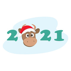 2021 New Year of Bull - Stock Vector Illustration