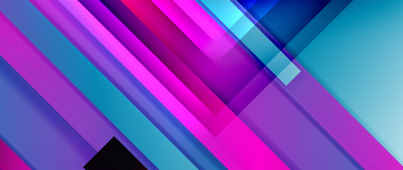 Dynamic lines on fluid color gradient. Trendy geometric abstract background for your text, logo or graphics