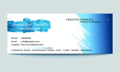 modern watercolor professional email signature design vector