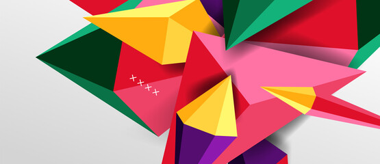 3d low poly abstract shape background vector illustration