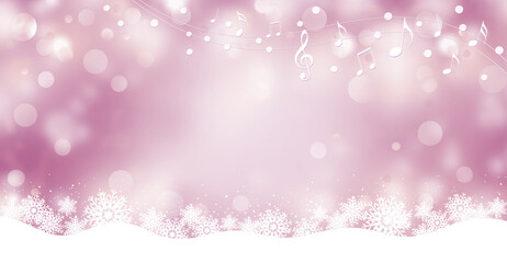 音楽と雪の結晶のバックグラウンド