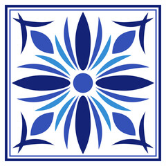 Fototapeta na wymiar Azulejos portuguese traditional ornamental tile