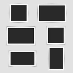 Set of square photo frames. Vector.