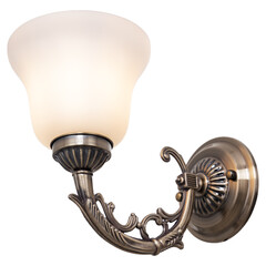 Wall lamp in vintage style on an isolated white background.