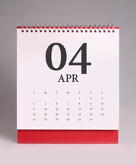 Simple desk calendar 2021 - April