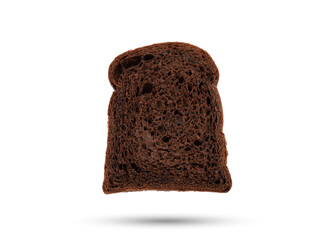 chocolate bread slice on white background
