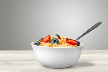 Healthy Homemade Oatmeal with Berries for Breakfast