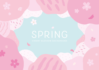 春　桜のイラスト　背景　フレーム