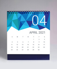Simple desk calendar 2021 - April