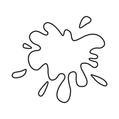 Drop texture isolated on white background. Black ink stain. Splash grunge texture. Vector illustration. Paint blot. Isolated vector illustration