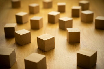 Abstract wood cube box