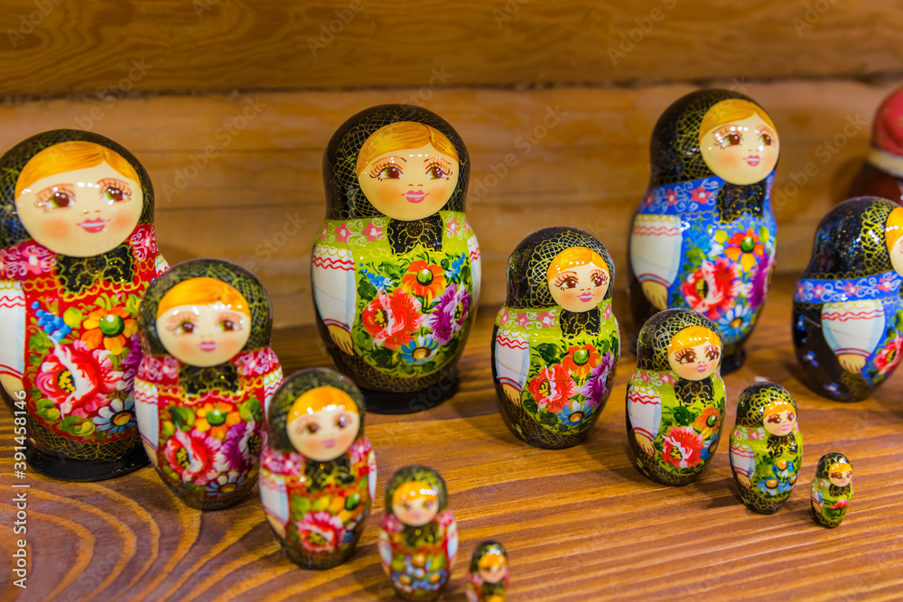 Wall mural Russian toys Matrioshka