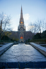 St Patrick’s Cathedral in Melbourne, in winter