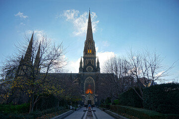St Patrick’s Cathedral in Melbourne, in winter