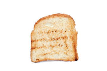 Slice of bread toaster isolated on white background