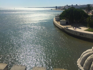Tagus River near Belem Tower in Lisbon, Portugal