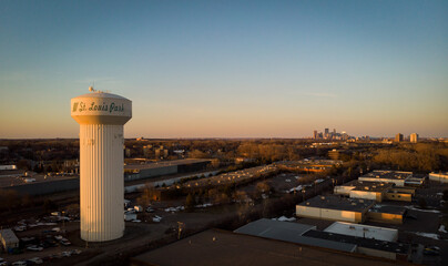Water tower of the city of St.Louis Park in Minneapolis, Minnesota USA