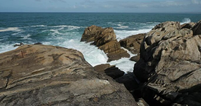 Penmarch, Finistere department, Brittany, France. Pointe of Penmarch with the famous rocks.