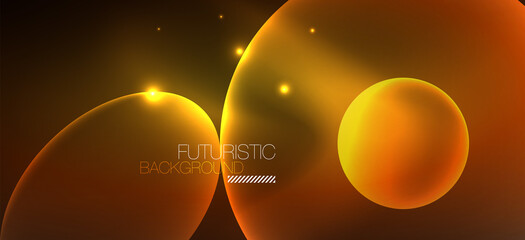 Neon ellipses abstract backgrounds. Shiny bright round shapes glowing in the dark. Vector futuristic illustrations for covers, banners, flyers and posters and other