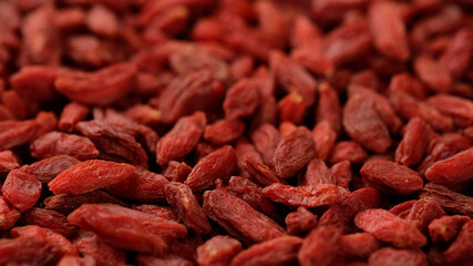 superfoods dried goji berries close up