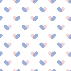 seamless pastel heart shape pattern background